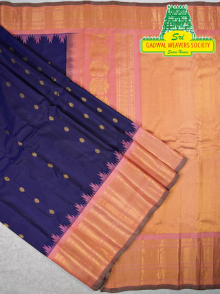 GADWAL PURE SILK HANDLOOM SAREE WITH KUTTU BORDER