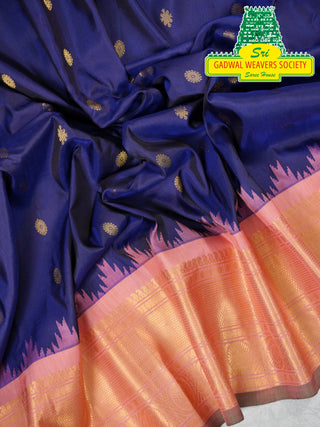 GADWAL PURE SILK HANDLOOM SAREE WITH KUTTU BORDER