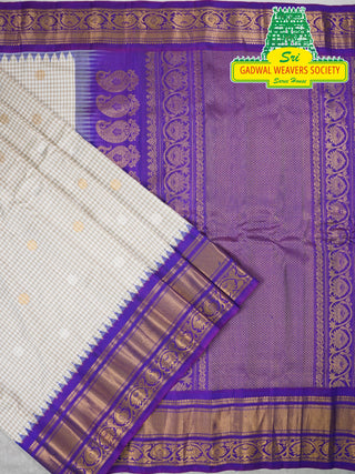 GADWAL PURE SILK HANDLOOM SAREE WITH KUTTU BORDER