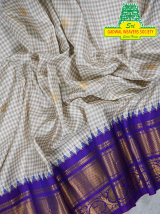 GADWAL PURE SILK HANDLOOM SAREE WITH KUTTU BORDER