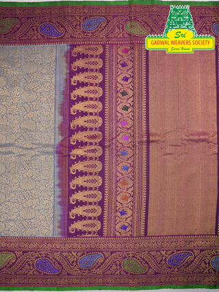 GADWAL PURE SILK HANDLOOM SAREE WITH MAHARANI MEENAKARI BORDER