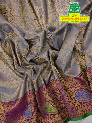 GADWAL PURE SILK HANDLOOM SAREE WITH MAHARANI MEENAKARI BORDER