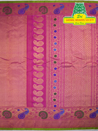 GADWAL PURE SILK HANDLOOM SAREE WITH MAHARANI MEENAKARI BORDER