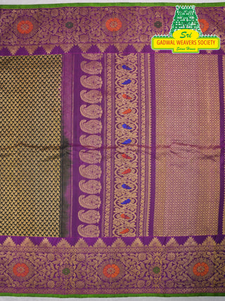 GADWAL PURE SILK HANDLOOM SAREE WITH MAHARANI MEENAKARI BORDER