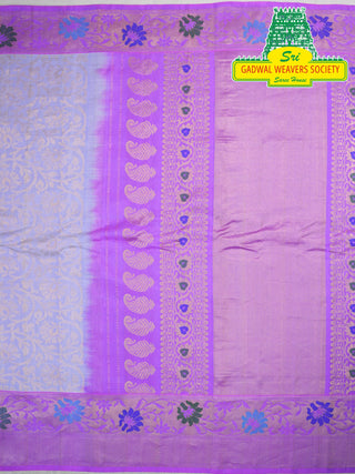 GADWAL PURE SILK HANDLOOM SAREE WITH MAHARANI MEENAKARI BORDER