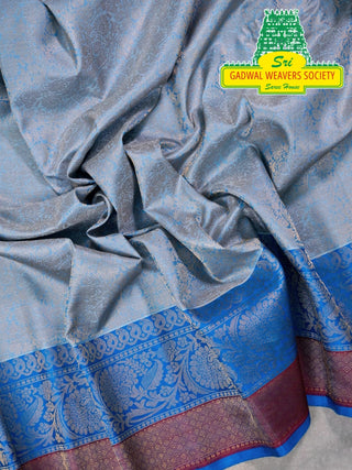 GADWAL PURE SILK HANDLOOM SAREE WITH MAHARANI MEENAKARI BORDER