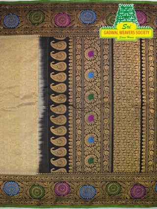 GADWAL PURE SILK HANDLOOM SAREE WITH MAHARANI MEENAKARI BORDER