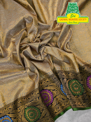 GADWAL PURE SILK HANDLOOM SAREE WITH MAHARANI MEENAKARI BORDER