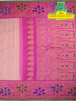 GADWAL PURE SILK HANDLOOM SAREE WITH MAHARANI MEENAKARI BORDER