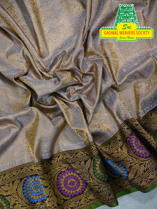 GADWAL PURE SILK HANDLOOM SAREE WITH MAHARANI MEENAKARI BORDER