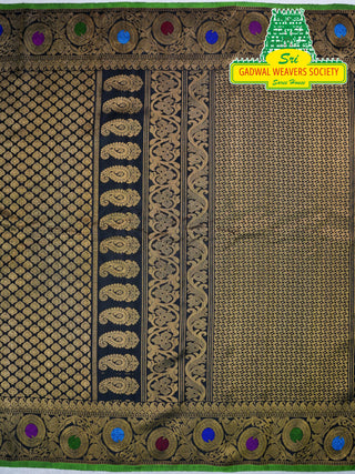 GADWAL PURE SILK HANDLOOM SAREE WITH MAHARANI MEENAKARI BORDER