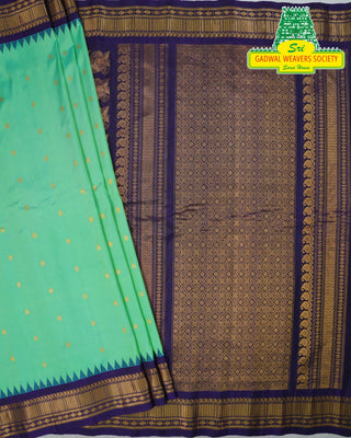 GADWAL PURE SILK HANDLOOM SAREE WITH KUTTU TEMPLE BORDER