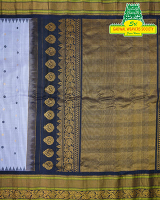 GADWAL PURE SILK HANDLOOM SAREE WITH KUTTU TEMPLE BORDER