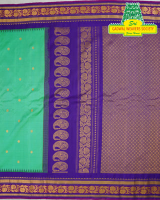 GADWAL PURE SILK HANDLOOM SAREE WITH KUTTU TEMPLE BORDER