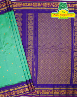 GADWAL PURE SILK HANDLOOM SAREE WITH KUTTU TEMPLE BORDER