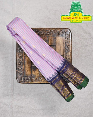 GADWAL PURE SILK HANDLOOM SAREE WITH KUTTU BORDER