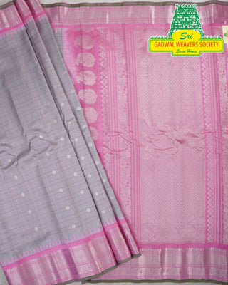 GADWAL PURE SILK HANDLOOM SAREE WITH KUTTU BORDER