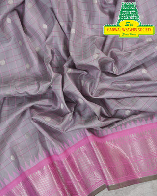 GADWAL PURE SILK HANDLOOM SAREE WITH KUTTU BORDER