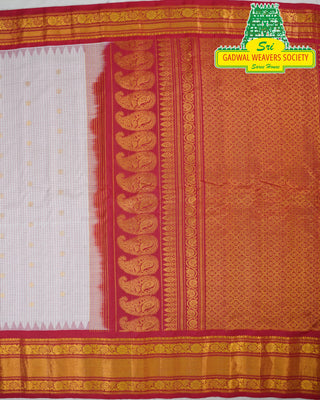 GADWAL PURE SILK HANDLOOM SAREE WITH KUTTU BORDER