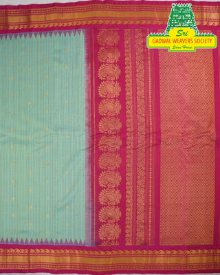 GADWAL PURE SILK HANDLOOM SAREE WITH KUTTU BORDER