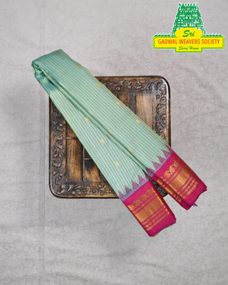 GADWAL PURE SILK HANDLOOM SAREE WITH KUTTU BORDER