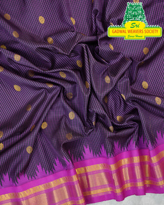 GADWAL PURE SILK HANDLOOM SAREE WITH KUTTU BORDER