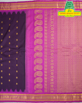 GADWAL PURE SILK HANDLOOM SAREE WITH KUTTU BORDER