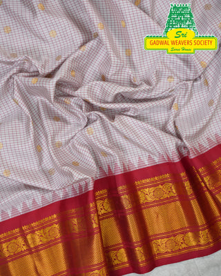 GADWAL PURE SILK HANDLOOM SAREE WITH KUTTU BORDER