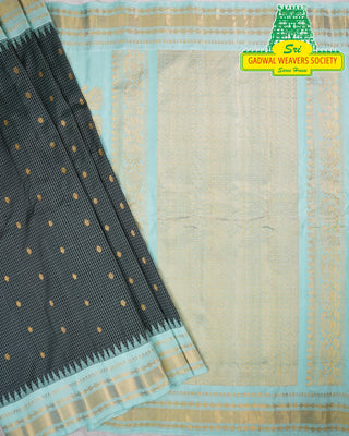 GADWAL PURE SILK HANDLOOM SAREE WITH KUTTU BORDER