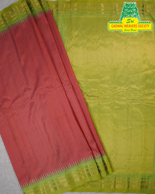 GADWAL PURE SILK HANDLOOM SAREE WITH GAP BORDER