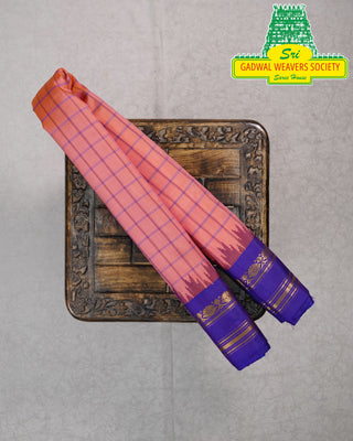 GADWAL PURE SILK HANDLOOM SAREE WITH GAP BORDER