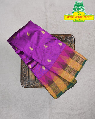 Narayanpet Pure Silk Saree with temple border