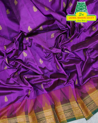 Narayanpet Pure Silk Saree with temple border