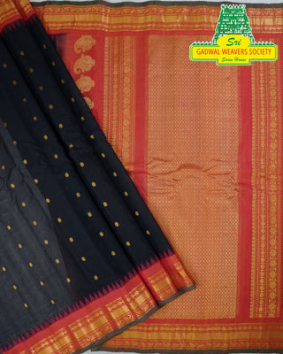 GADWAL PURE COTTON SILK (SICO) SAREES WITH KUTTU BORDER