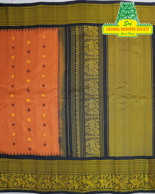 GADWAL PURE SILK HANDLOOM SAREE WITH KUTTU BORDER