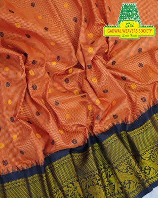 GADWAL PURE SILK HANDLOOM SAREE WITH KUTTU BORDER