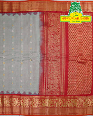 GADWAL PURE SILK HANDLOOM SAREE WITH KUTTU BORDER