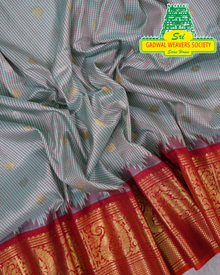 GADWAL PURE SILK HANDLOOM SAREE WITH KUTTU BORDER