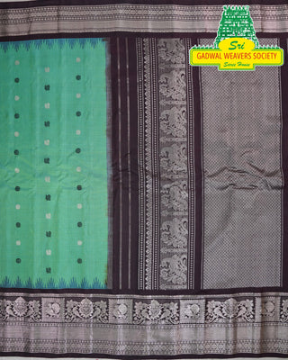 GADWAL PURE SILK HANDLOOM SAREE WITH KUTTU BORDER