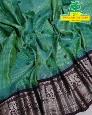 GADWAL PURE SILK HANDLOOM SAREE WITH KUTTU BORDER