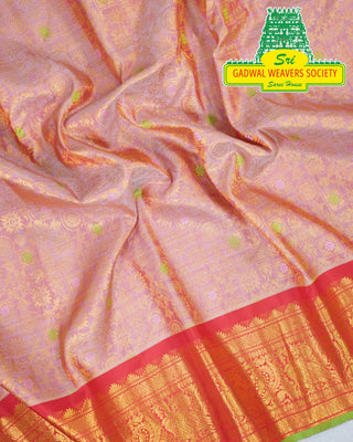 GADWAL PURE SILK HANDLOOM SAREE WITH MAHARANI MEENAKARI BORDER