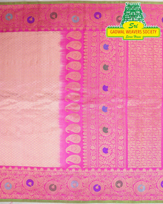 GADWAL PURE SILK HANDLOOM SAREE WITH MAHARANI MEENAKARI BORDER