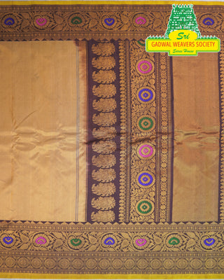 GADWAL PURE SILK HANDLOOM SAREE WITH MAHARANI MEENAKARI BORDER