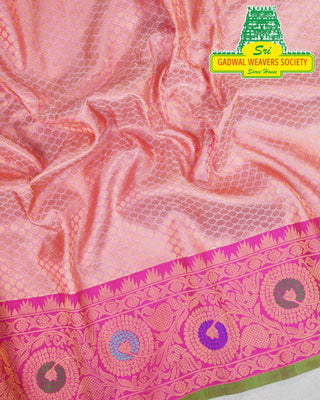 GADWAL PURE SILK HANDLOOM SAREE WITH MAHARANI MEENAKARI BORDER