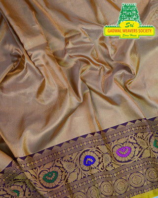 GADWAL PURE SILK HANDLOOM SAREE WITH MAHARANI MEENAKARI BORDER