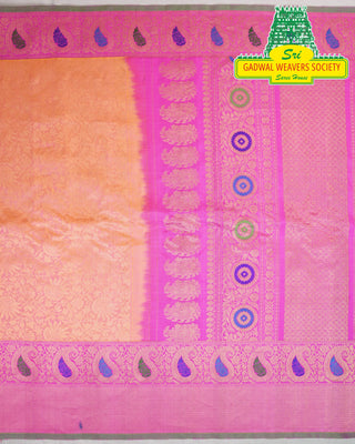 GADWAL PURE SILK HANDLOOM SAREE WITH MAHARANI MEENAKARI BORDER