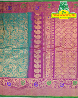 GADWAL PURE SILK HANDLOOM SAREE WITH MAHARANI MEENAKARI BORDER