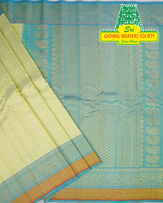 GADWAL PURE SILK HANDLOOM SAREE WITH MAHARANI MEENAKARI BORDER