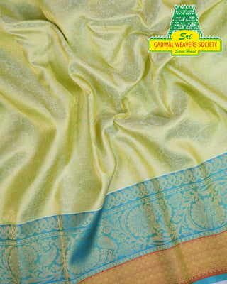 GADWAL PURE SILK HANDLOOM SAREE WITH MAHARANI MEENAKARI BORDER