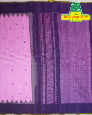 GADWAL PURE SILK HANDLOOM SAREE WITH KUTTU TEMPLE BORDER